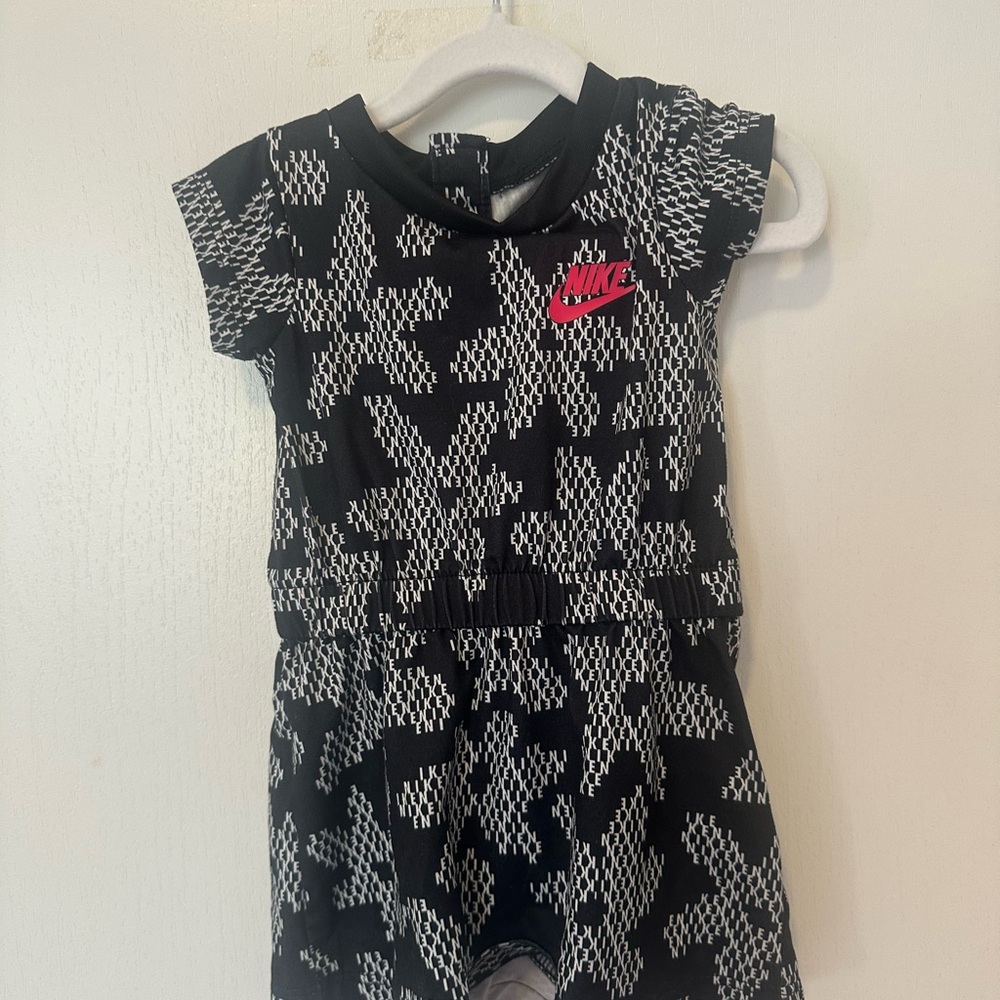 Nike Black and White Patterned Baby Romper